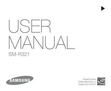 Samsung Gear VR pour Galaxy S6 & S6 edge Ã©cran Super AMOLED - SM-R321 (SM-R321NZWAXEF ) - Manuel de l'utilisateur 2.49 MB, pdf, Anglais