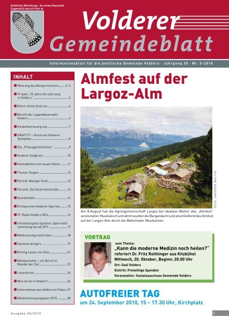 Volderer Gemeindeblatt - Gemeinde Volders - Land Tirol