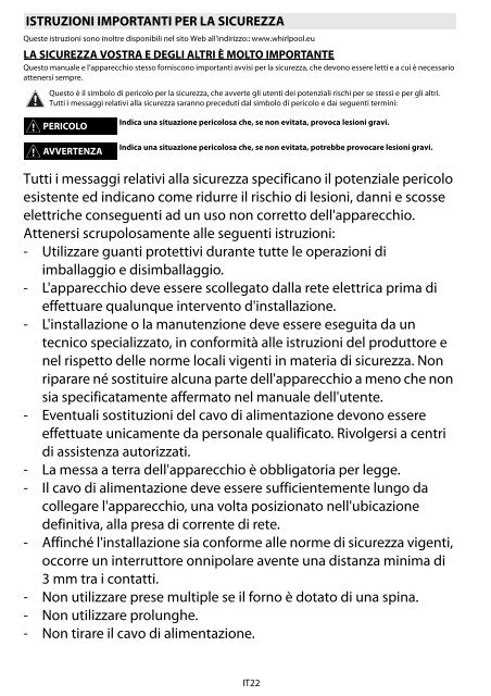 Whirlpool Forno elettronico 11 funzioni, linea Ambient AKZM 756/IXL -  Istruzioni d'uso_Italiano