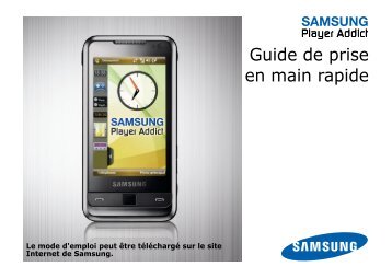 Samsung Samsung Player Addict noir - Open market (SGH-I900XKBXEF ) - Manuel de l'utilisateur 4.63 MB, pdf, FranÃ§ais