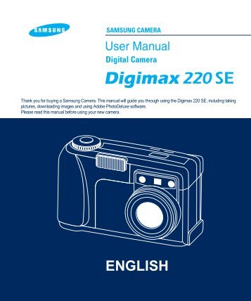 Samsung DIGIMAX 220 SE (EC-D220SABA/FR ) - Manuel de l'utilisateur 1.6 MB, pdf, Anglais