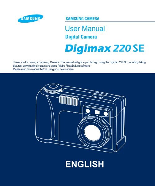 Samsung DIGIMAX 220 SE (EC-D220SABA/FR ) - Manuel de l'utilisateur 1.6 MB, pdf, Anglais