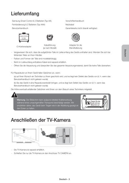 Samsung TV LED 48'', Incurv&eacute;, UHD/4K, Smart TV, 1200PQI - UE48JU6640 (UE48JU6640UXZF ) - Guide rapide 14.31 MB, pdf, Anglais, N&Eacute;ERLANDAIS, Fran&ccedil;ais, ALLEMAND