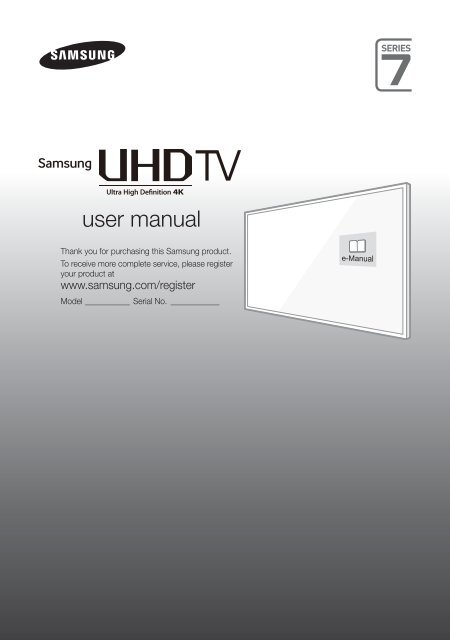 Samsung TV LED 65'', UHD/4K, Smart TV, 3D, 1300PQI - UE65JU7000 (UE65JU7000TXZF ) - Guide rapide 14.51 MB, pdf, Anglais, N&Eacute;ERLANDAIS, Fran&ccedil;ais, ALLEMAND
