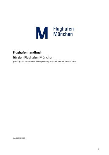 Flughafenhandbuch für den Flughafen München - Munich Airport