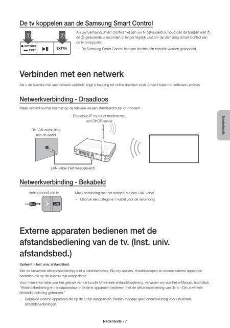 Samsung TV LED 40'', UHD/4K, Smart TV, 3D, 1300PQI - UE40JU7000 (UE40JU7000TXZF ) - Guide rapide 14.51 MB, pdf, Anglais, N&Eacute;ERLANDAIS, Fran&ccedil;ais, ALLEMAND