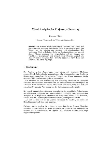 Visual Analytics for Trajectory Clustering - Universität Stuttgart