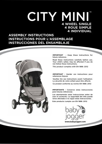 Baby jogger City Mini 4 - Manuale di istruzioni