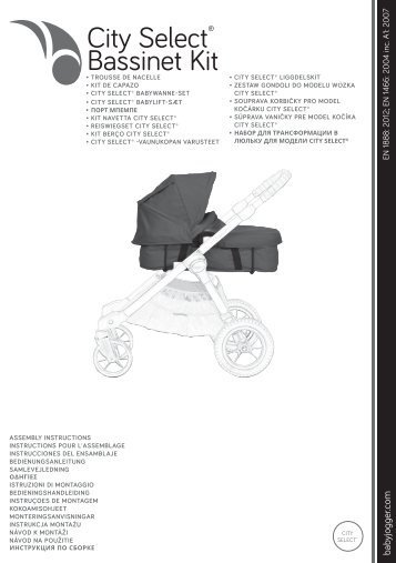 Baby jogger Bassinet Kit for City Select - Manuale di istruzioni