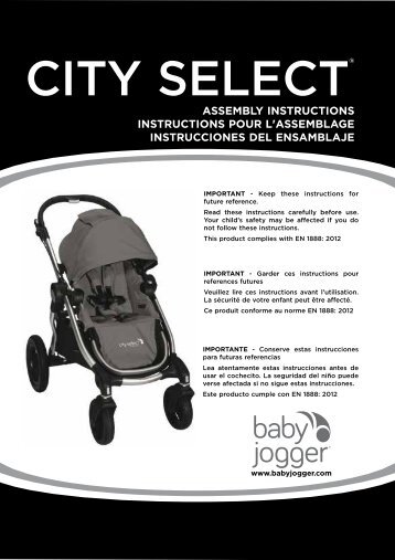 Baby jogger City Select - Manuale di istruzioni