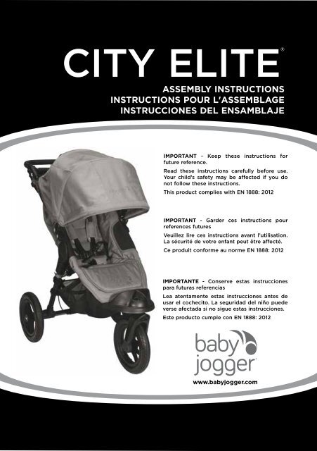 Baby jogger City Elite - Manuale di istruzioni