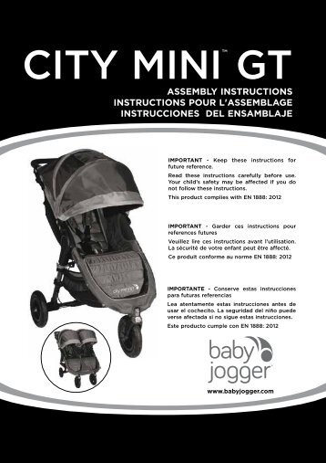 Baby jogger City Mini GT - Manuale di istruzioni