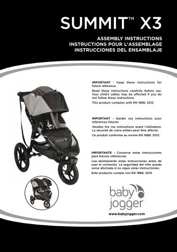 Baby jogger Summit X3 - Manuale di istruzioni