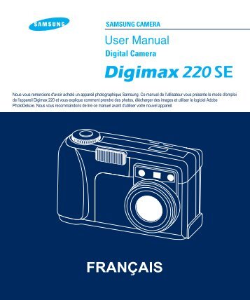 Samsung DIGIMAX 220 SE (EC-D220SABA/FR ) - Manuel de l'utilisateur 1.61 MB, pdf, FranÃ§ais