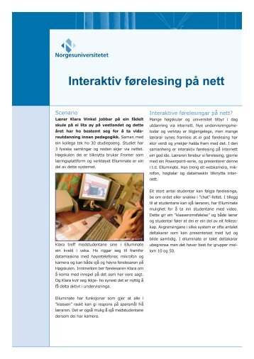 Interaktiv førelesing på nett - Norgesuniversitetet