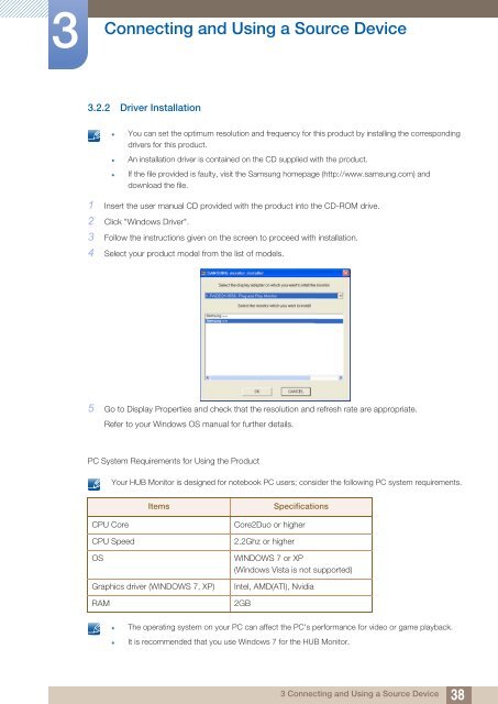 Samsung 27''S&eacute;rie5 Moniteur station d'accueil C27A550 (LC27A550US/EN ) - Manuel de l'utilisateur 4.07 MB, pdf, Anglais