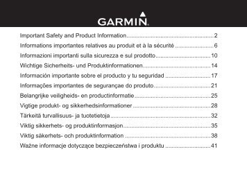 Garmin nuvi 67,GPS,MENA - &#129;Informazioni importanti sulla sicurezza e sul prodotto