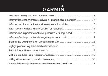 Garmin nÃ¼viÂ® 2415, Iberia - &#129;Informazioni importanti sulla sicurezza e sul prodotto