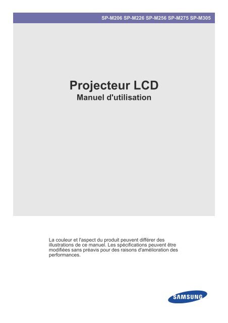 Samsung SP-M226 (SP2253XWCX/EN ) - Manuel de l'utilisateur 3.5 MB, pdf, Fran&ccedil;ais