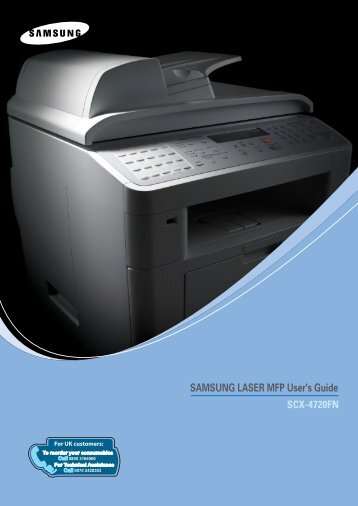 Samsung SCX-4720FN (SCX-4720FN/XEF ) - Manuel de l'utilisateur 7.2 MB, pdf, Anglais