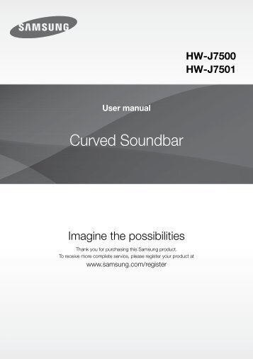 Samsung Barre de son incurvÃ©e 8.1 320W, Wi-Fi, Bluetooth - HW-J7501 (HW-J7501/ZF ) - Manuel de l'utilisateur 12.89 MB, pdf, Anglais, NÃERLANDAIS, FranÃ§ais, ALLEMAND, SHONA