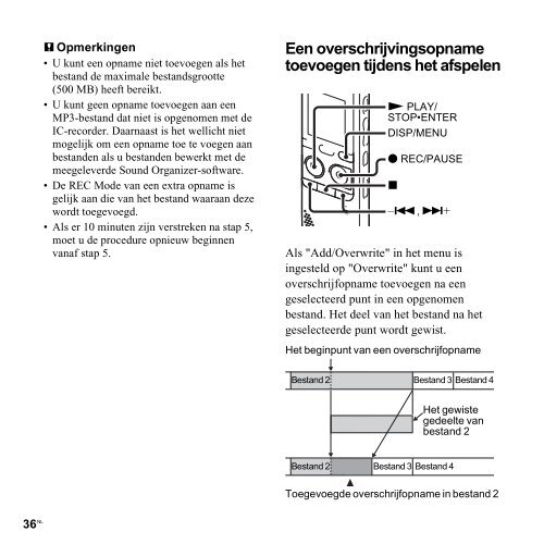 Sony ICD-PX312M - ICD-PX312M Consignes d&rsquo;utilisation N&eacute;erlandais