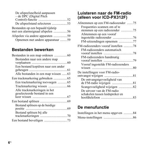 Sony ICD-PX312M - ICD-PX312M Consignes d&rsquo;utilisation N&eacute;erlandais