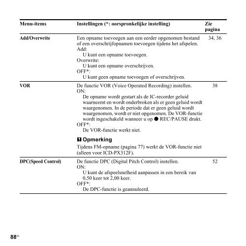 Sony ICD-PX312M - ICD-PX312M Consignes d&rsquo;utilisation N&eacute;erlandais