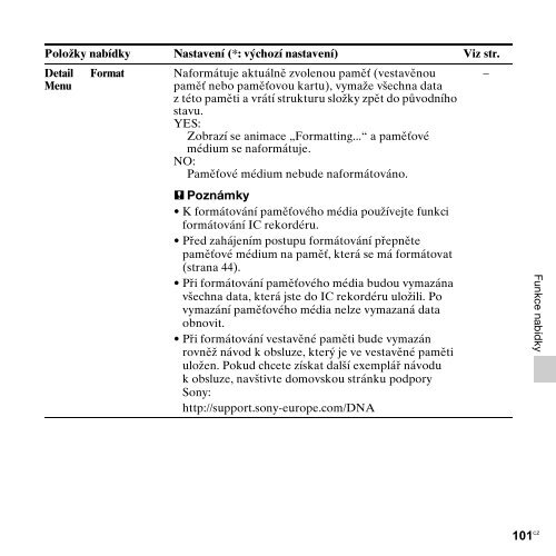 Sony ICD-PX312M - ICD-PX312M Consignes d&rsquo;utilisation Tch&egrave;que