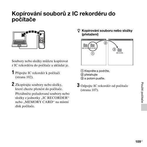 Sony ICD-PX312M - ICD-PX312M Consignes d&rsquo;utilisation Tch&egrave;que