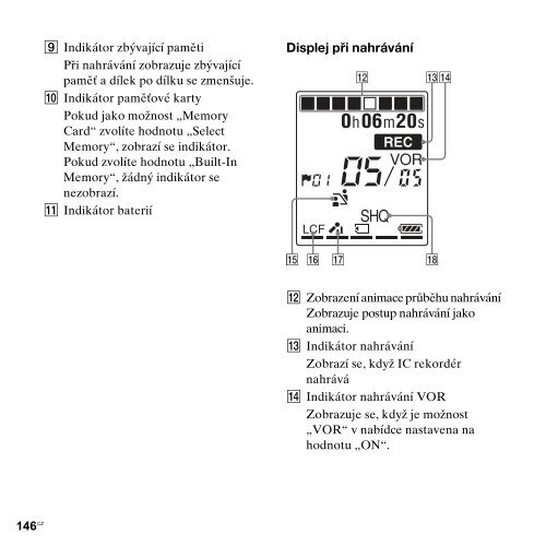 Sony ICD-PX312M - ICD-PX312M Consignes d&rsquo;utilisation Tch&egrave;que