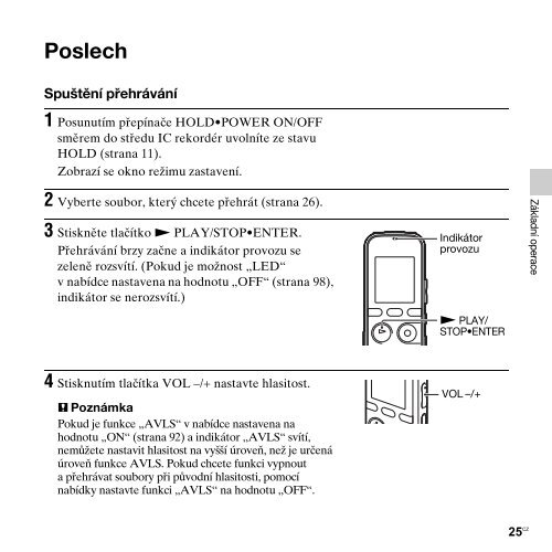 Sony ICD-PX312M - ICD-PX312M Consignes d&rsquo;utilisation Tch&egrave;que