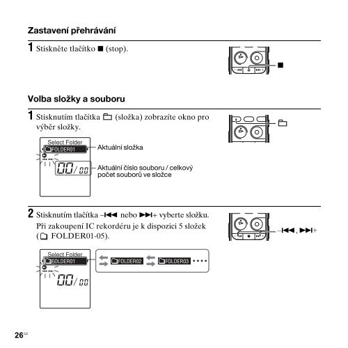 Sony ICD-PX312M - ICD-PX312M Consignes d&rsquo;utilisation Tch&egrave;que