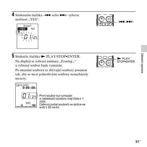 Sony ICD-PX312M - ICD-PX312M Consignes d&rsquo;utilisation Tch&egrave;que