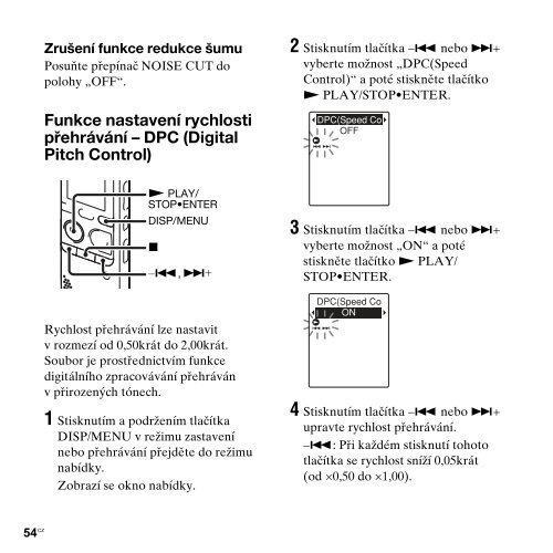 Sony ICD-PX312M - ICD-PX312M Consignes d&rsquo;utilisation Tch&egrave;que