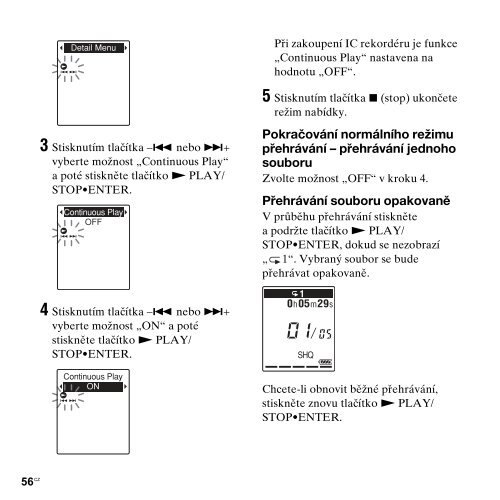 Sony ICD-PX312M - ICD-PX312M Consignes d&rsquo;utilisation Tch&egrave;que