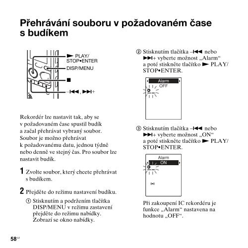 Sony ICD-PX312M - ICD-PX312M Consignes d&rsquo;utilisation Tch&egrave;que