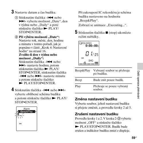 Sony ICD-PX312M - ICD-PX312M Consignes d&rsquo;utilisation Tch&egrave;que