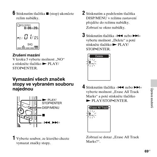 Sony ICD-PX312M - ICD-PX312M Consignes d&rsquo;utilisation Tch&egrave;que