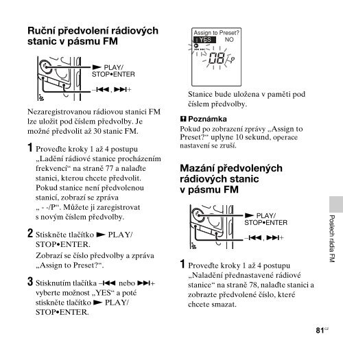 Sony ICD-PX312M - ICD-PX312M Consignes d&rsquo;utilisation Tch&egrave;que