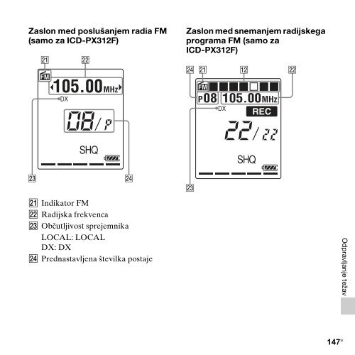 Sony ICD-PX312M - ICD-PX312M Consignes d&rsquo;utilisation Slov&eacute;nien