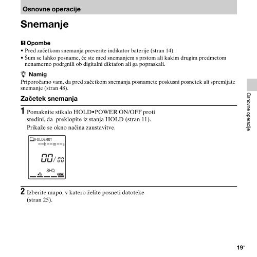 Sony ICD-PX312M - ICD-PX312M Consignes d&rsquo;utilisation Slov&eacute;nien