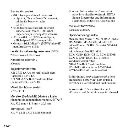 Sony ICD-PX312M - ICD-PX312M Consignes d&rsquo;utilisation Hongrois