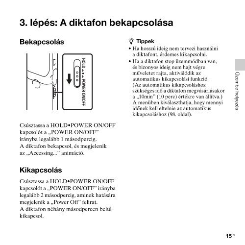 Sony ICD-PX312M - ICD-PX312M Consignes d&rsquo;utilisation Hongrois