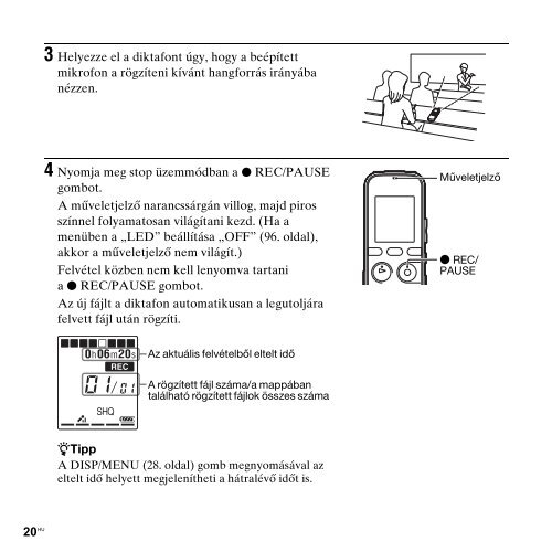 Sony ICD-PX312M - ICD-PX312M Consignes d&rsquo;utilisation Hongrois