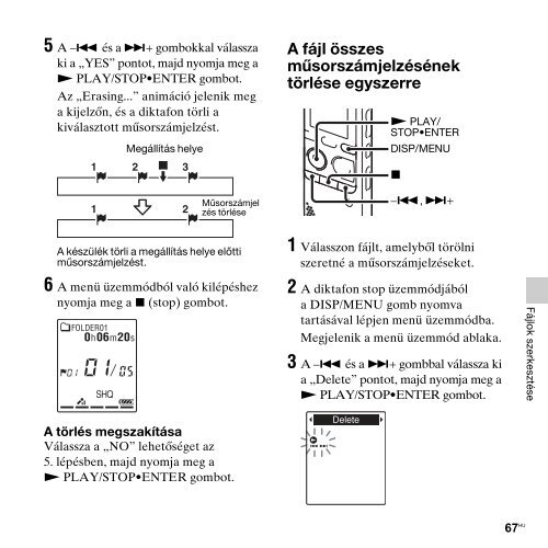 Sony ICD-PX312M - ICD-PX312M Consignes d&rsquo;utilisation Hongrois