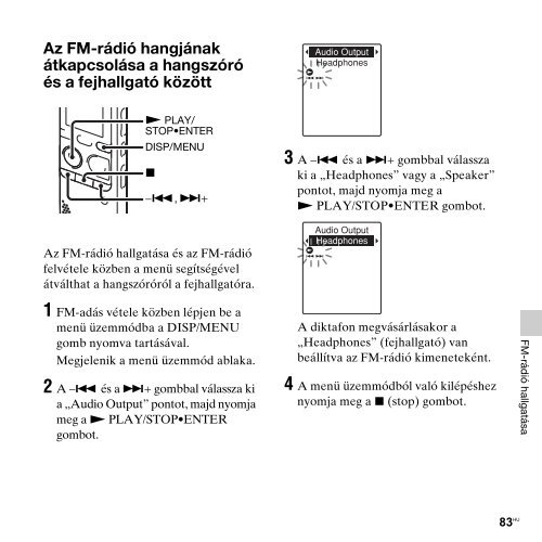 Sony ICD-PX312M - ICD-PX312M Consignes d&rsquo;utilisation Hongrois