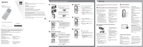 Sony ICD-UX523F - ICD-UX523F Guide de mise en route Slovaque