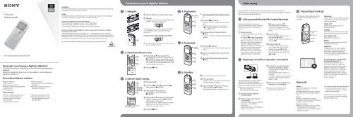 Sony ICD-UX523F - ICD-UX523F Guide de mise en route Slovaque