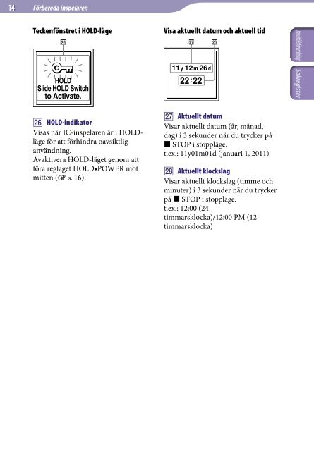 Sony ICD-UX523F - ICD-UX523F Consignes d&rsquo;utilisation Su&eacute;dois